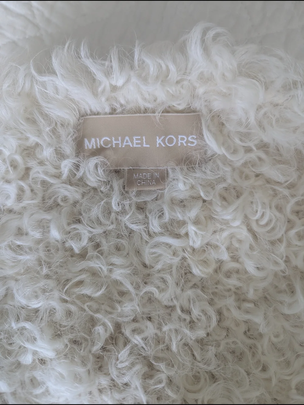 Michael Kors White Curly Mohair Oversized Jacket, Sweater Or Mini Dress